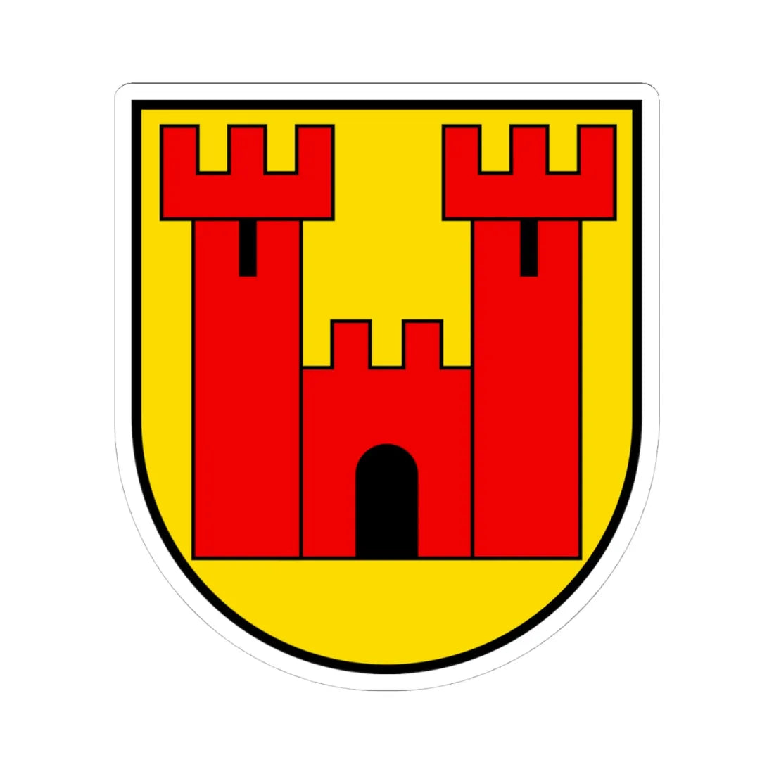 CHE Wolhusen COA 02 (Switzerland) (Coat of Arms) STICKER Vinyl Kiss-Cut Decal 4 Inch White - The Sticker Space