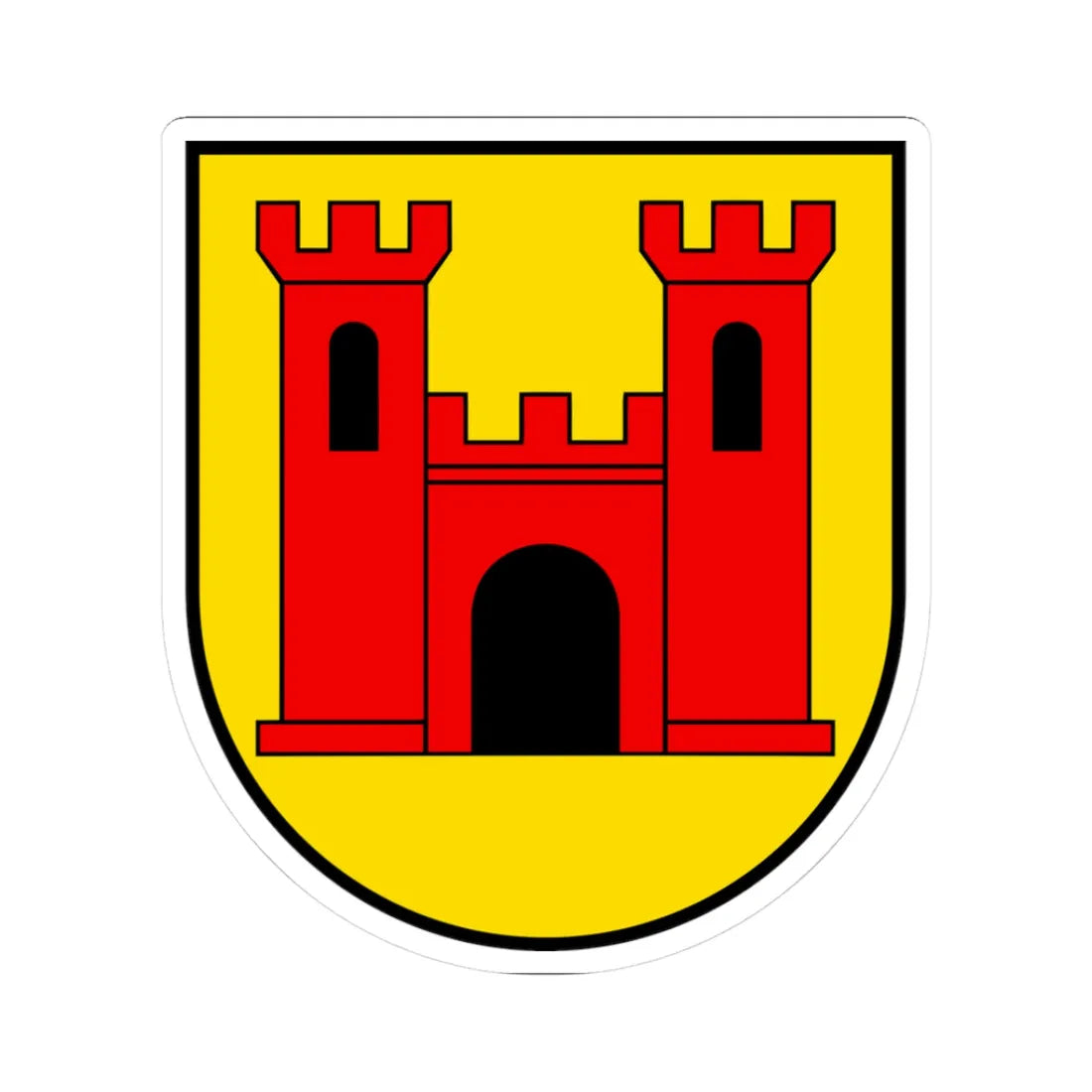 CHE Wolhusen COA 03 (Switzerland) (Coat of Arms) STICKER Vinyl Kiss-Cut Decal 3 Inch White - The Sticker Space