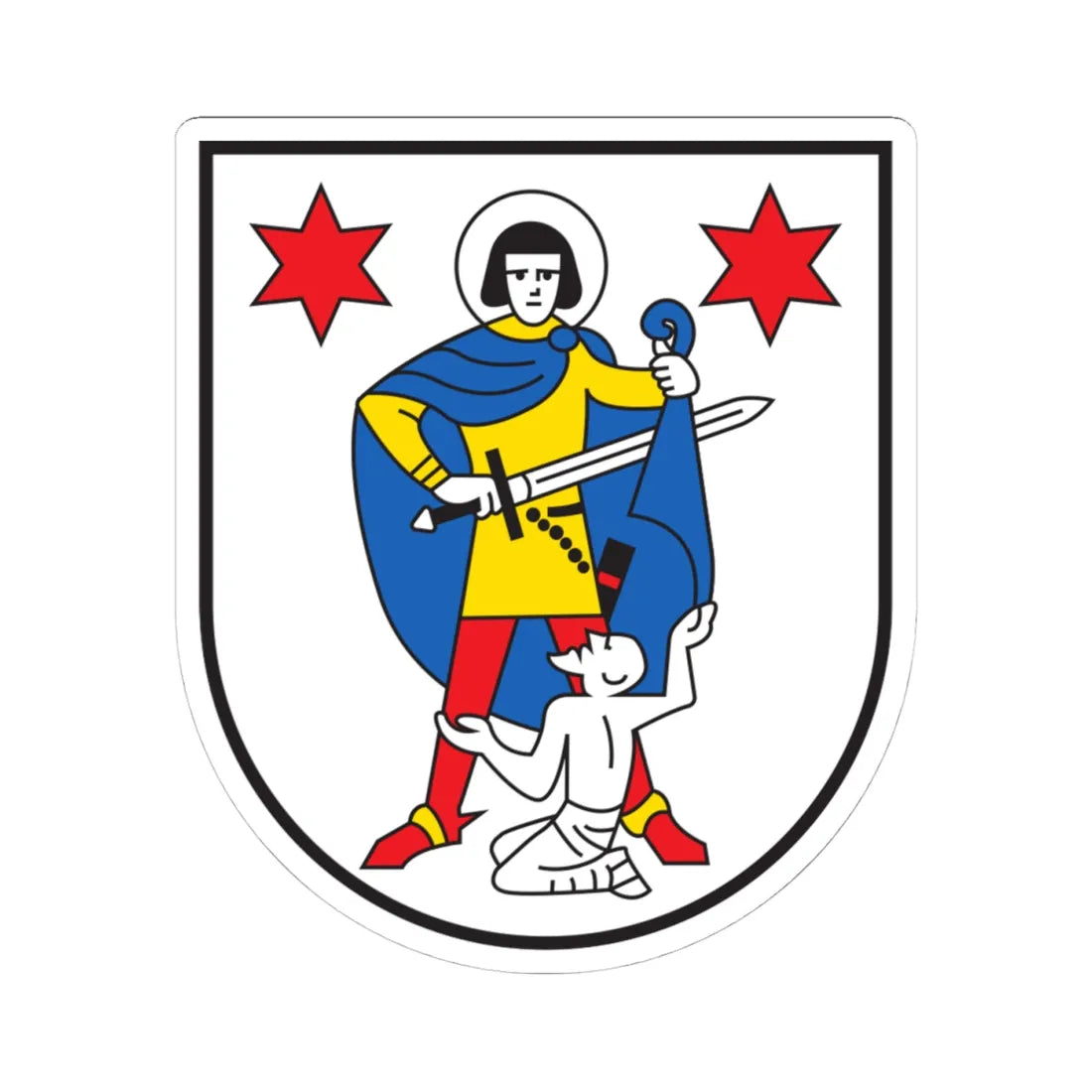 CHE Zillis-Reischen COA (Switzerland) (Coat of Arms) STICKER Vinyl Kiss-Cut Decal 4 Inch White - The Sticker Space