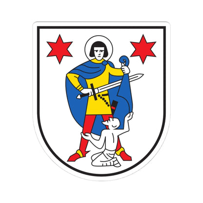 CHE Zillis-Reischen COA (Switzerland) (Coat of Arms) STICKER Vinyl Kiss-Cut Decal 4 Inch White - The Sticker Space