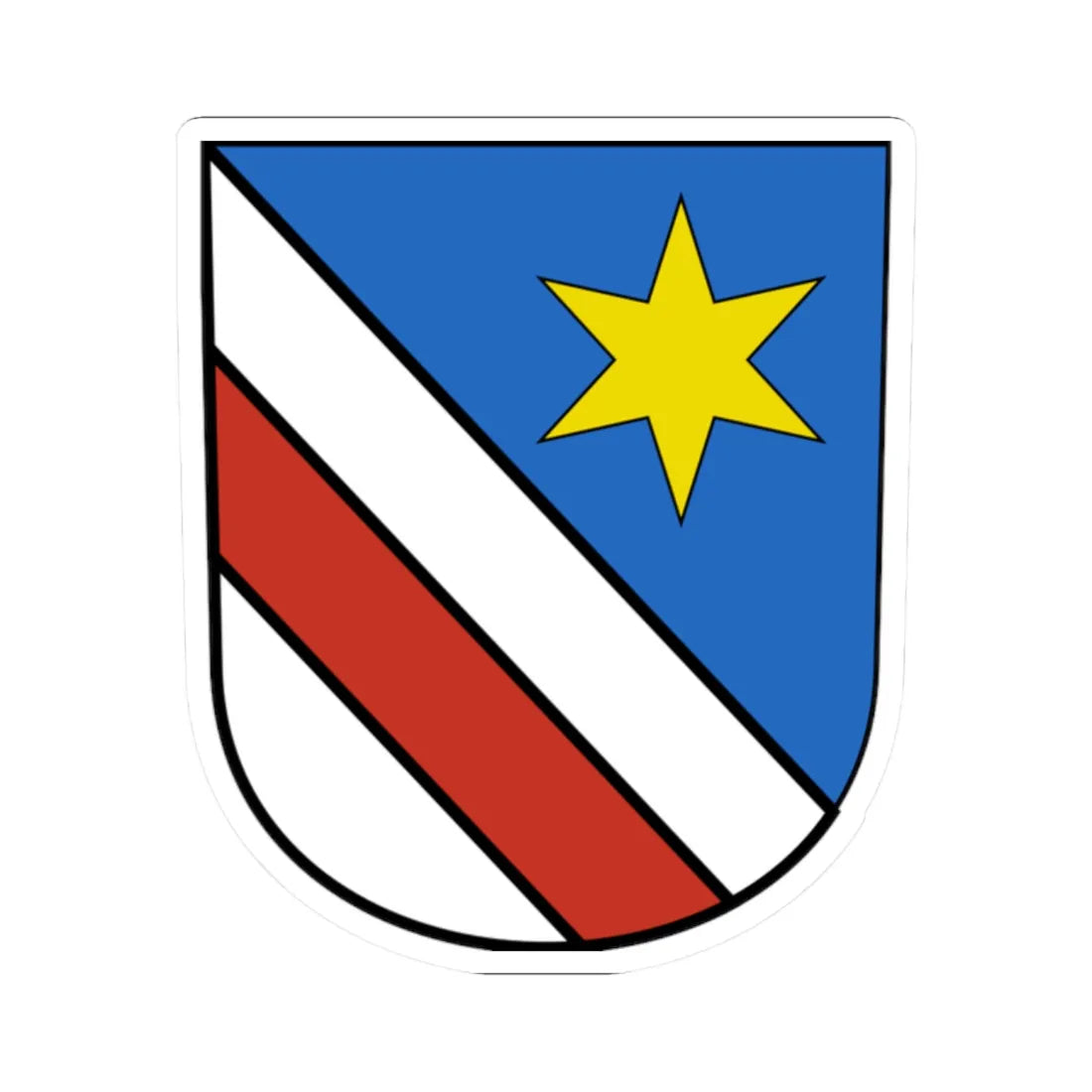 CHE Zollikon COA (Switzerland) (Coat of Arms) STICKER Vinyl Kiss-Cut Decal 2 Inch White - The Sticker Space
