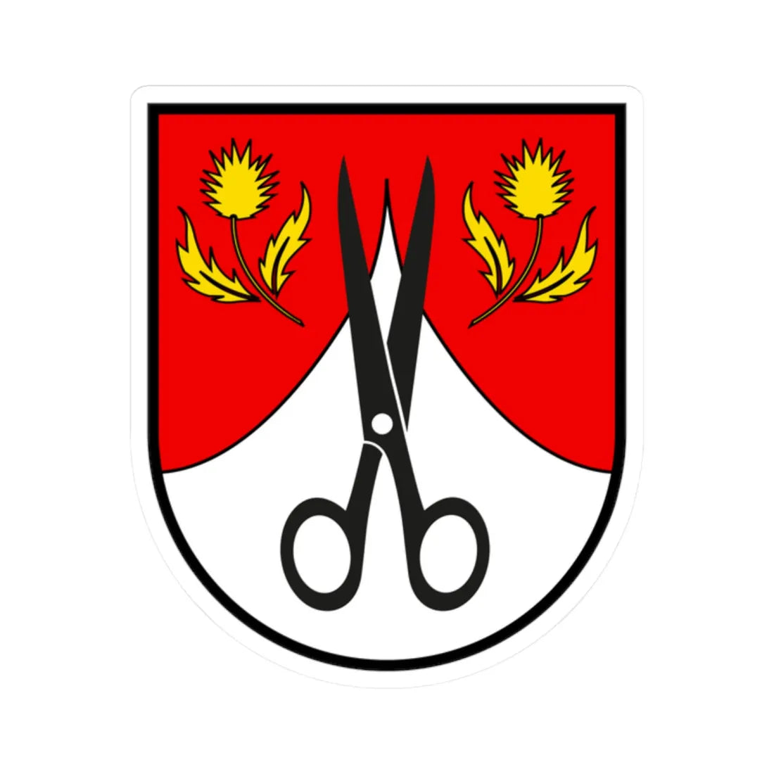 CHE Zunft zur Schneidern BE COA (Switzerland) (Coat of Arms) STICKER Vinyl Kiss-Cut Decal 2 Inch White - The Sticker Space