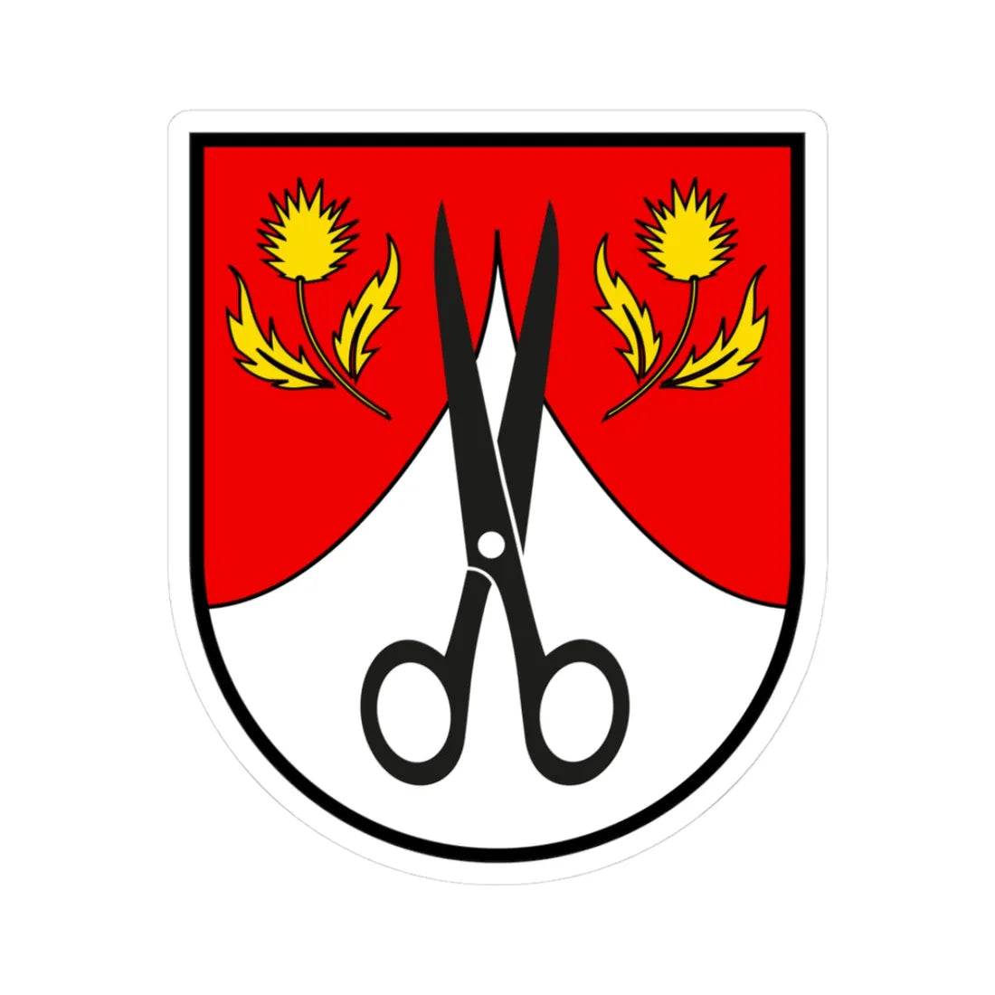 CHE Zunft zur Schneidern BE COA (Switzerland) (Coat of Arms) STICKER Vinyl Kiss-Cut Decal 3 Inch White - The Sticker Space