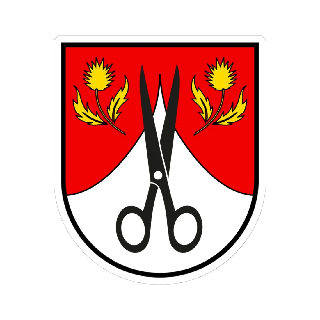 CHE Zunft zur Schneidern BE COA (Switzerland) (Coat of Arms) STICKER Vinyl Kiss-Cut Decal 4 Inch White - The Sticker Space