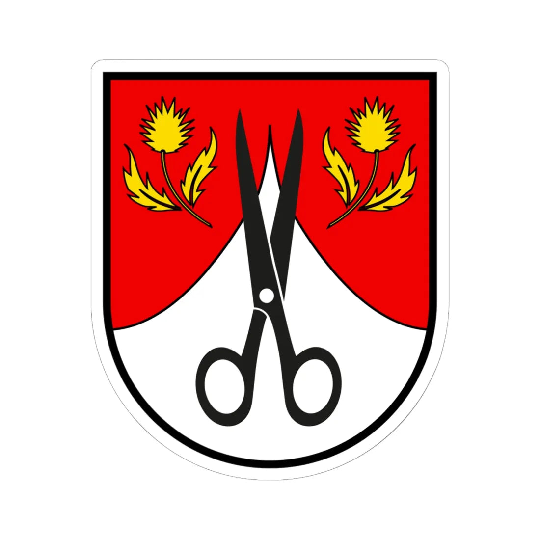 CHE Zunft zur Schneidern BE COA (Switzerland) (Coat of Arms) STICKER Vinyl Kiss-Cut Decal 6 Inch White - The Sticker Space