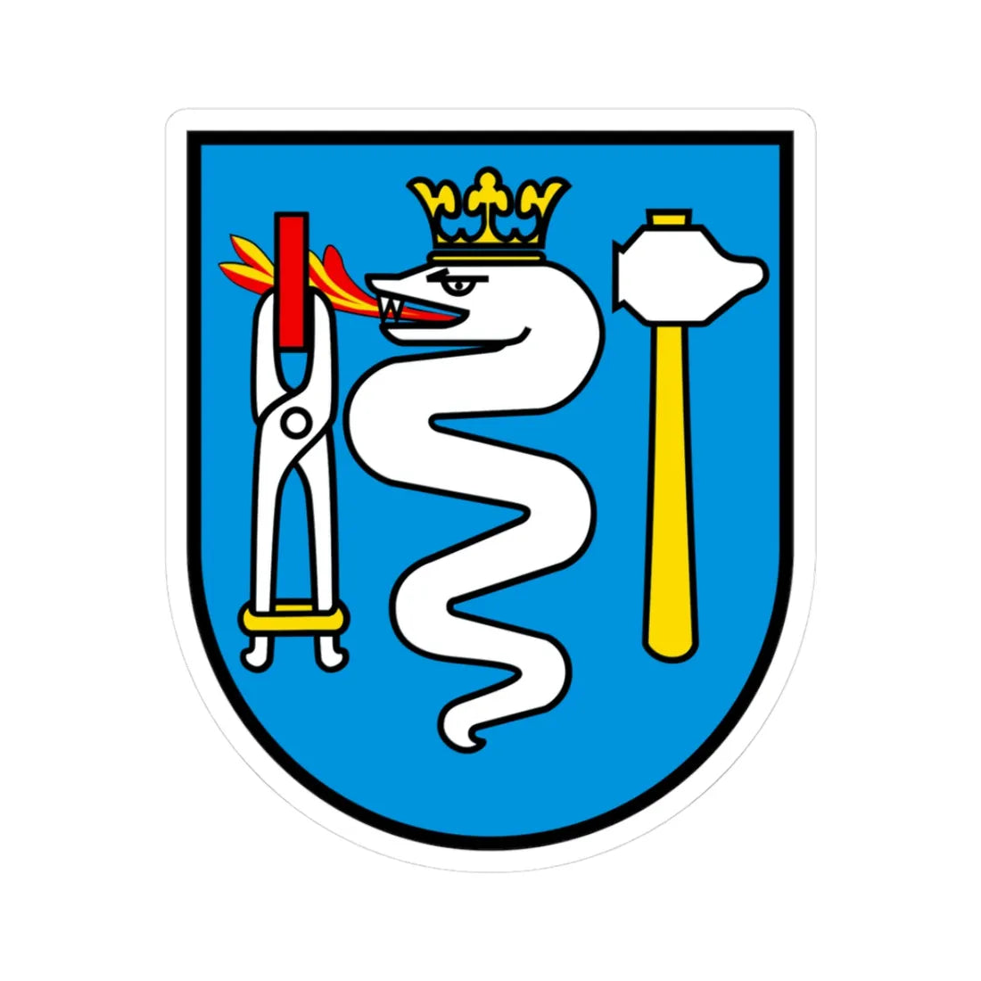 CHE Zunftgesellschaft zu Schmieden COA (Switzerland) (Coat of Arms) STICKER Vinyl Kiss-Cut Decal 3 Inch White - The Sticker Space