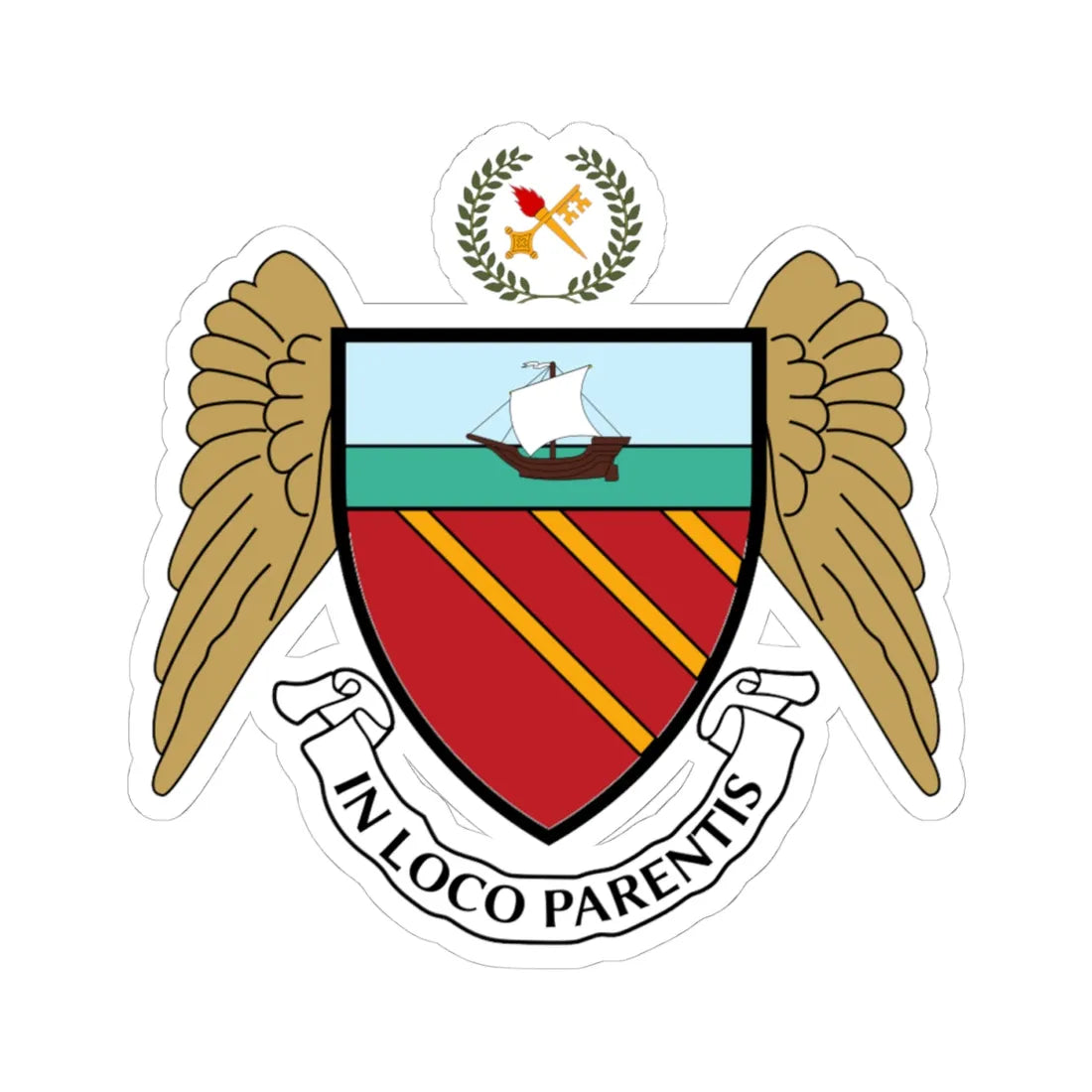 Cheadle Hulme School coat of arms (England) (Coat of Arms) STICKER Vinyl Kiss-Cut Decal 4 Inch White - The Sticker Space