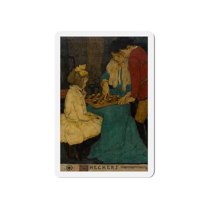 Checkers, Scribner's magazine illustration, December, 1902 (Magazine Illustration) Refrigerator Magnet-5" x 5"-The Sticker Space