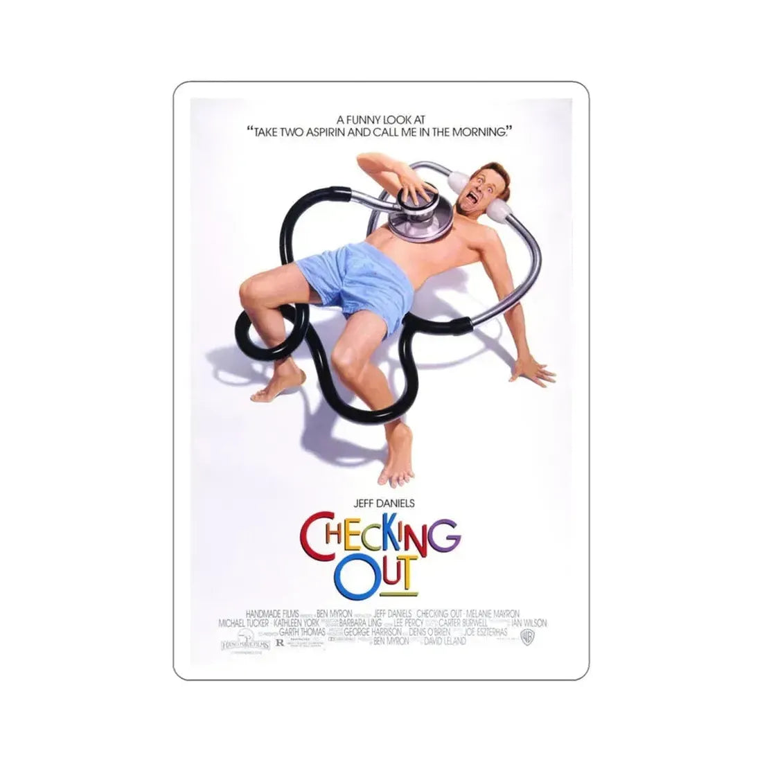 Checking Out 1989 Movie Poster STICKER Vinyl Die-Cut Decal 4 Inch - The Sticker Space