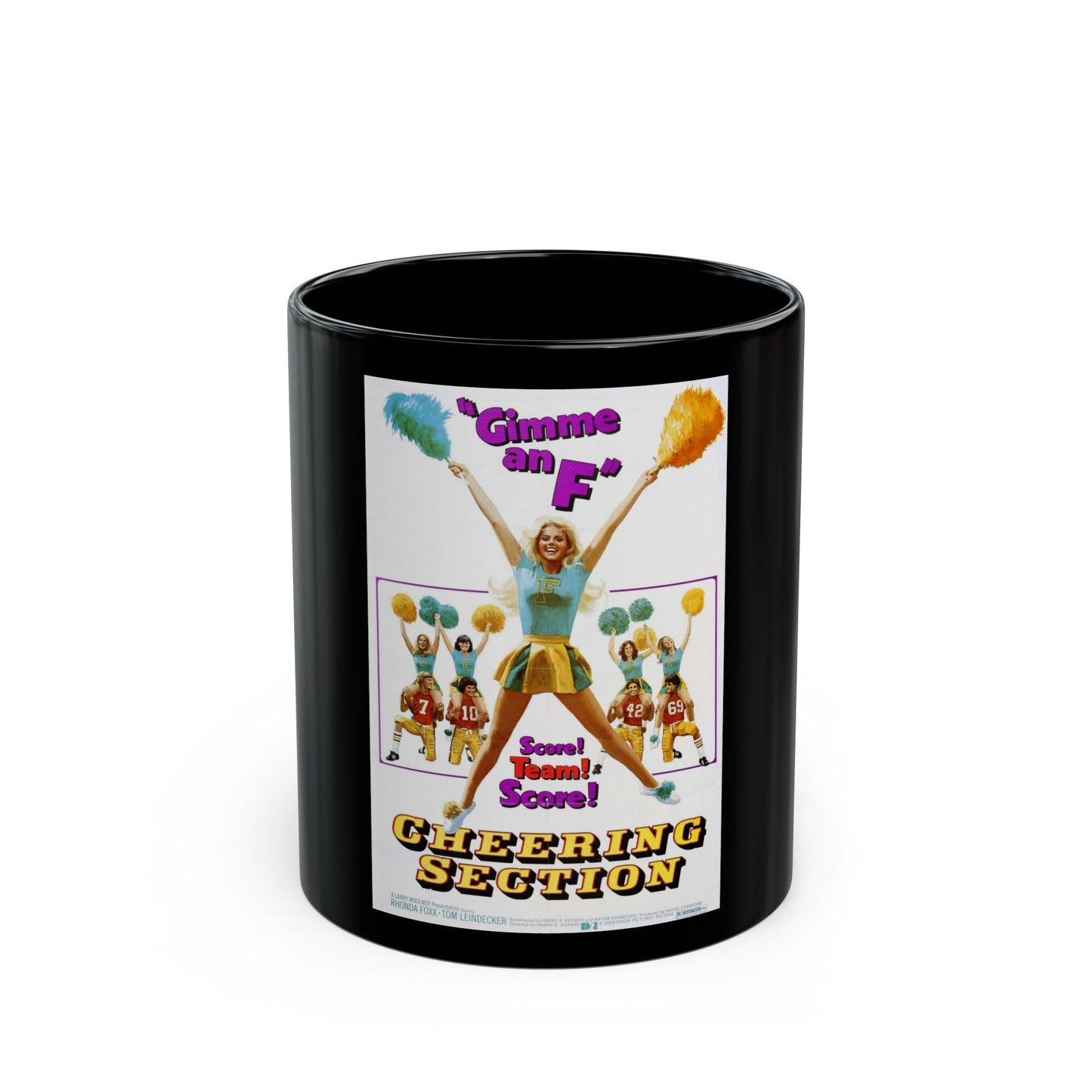 CHEERING SECTION 1977 Movie Poster - Black Coffee Mug-11oz-The Sticker Space