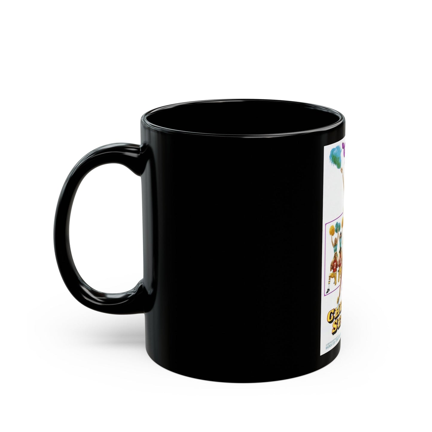 CHEERING SECTION 1977 Movie Poster - Black Coffee Mug-The Sticker Space