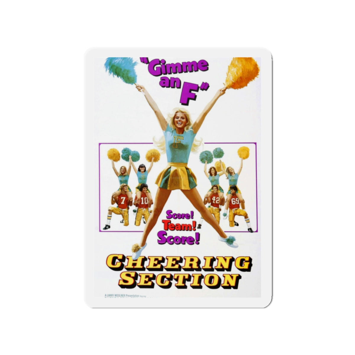 CHEERING SECTION 1977 Movie Poster - Die-Cut Magnet-2" x 2"-The Sticker Space