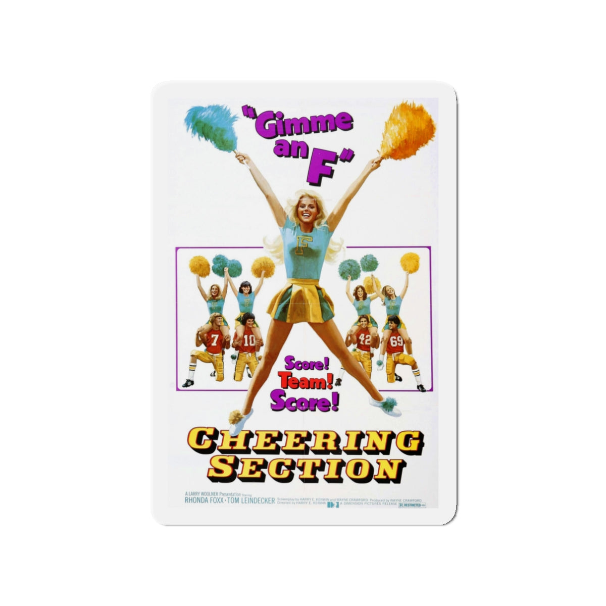 CHEERING SECTION 1977 Movie Poster - Die-Cut Magnet-3" x 3"-The Sticker Space