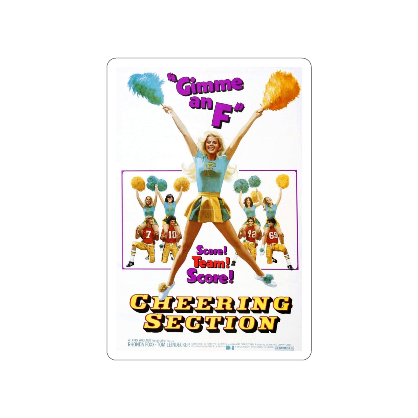 CHEERING SECTION 1977 Movie Poster STICKER Vinyl Die-Cut Decal-5 Inch-The Sticker Space