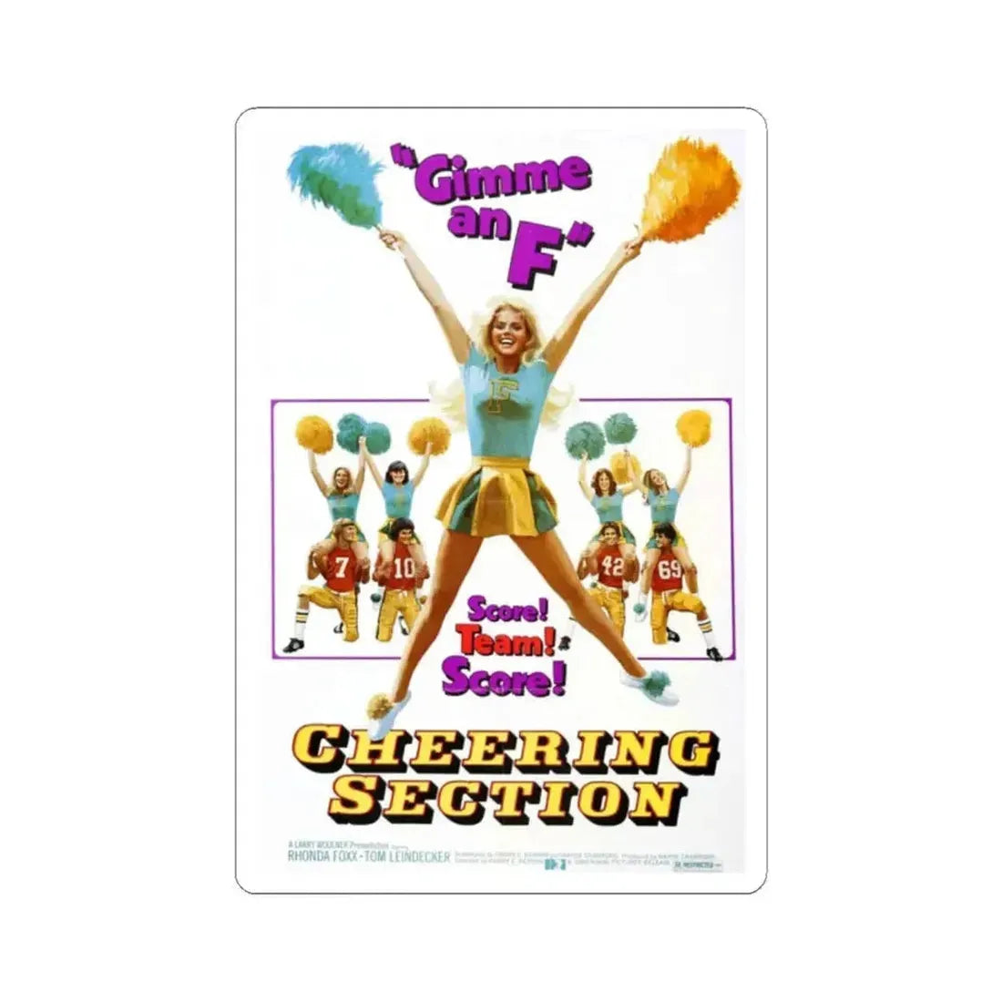 CHEERING SECTION 1977 Movie Poster - STICKER Vinyl Kiss-Cut Decal 2 Inch White - The Sticker Space