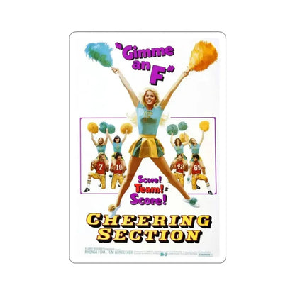 CHEERING SECTION 1977 Movie Poster - STICKER Vinyl Kiss-Cut Decal 4 Inch White - The Sticker Space