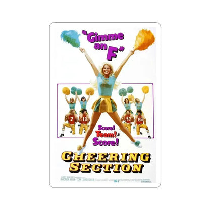 CHEERING SECTION 1977 Movie Poster - STICKER Vinyl Kiss-Cut Decal 6 Inch White - The Sticker Space
