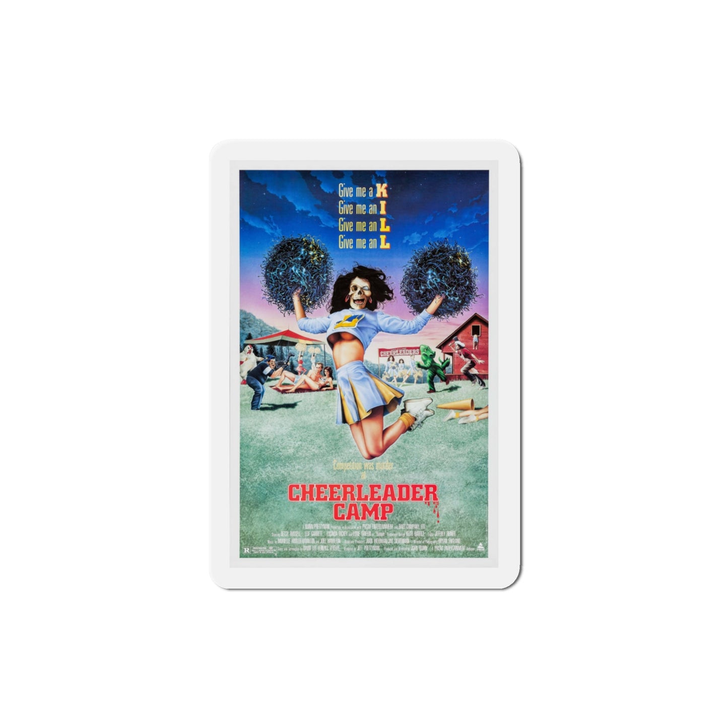 Cheerleader Camp 1987 Movie Poster Die-Cut Magnet-3" x 3"-The Sticker Space