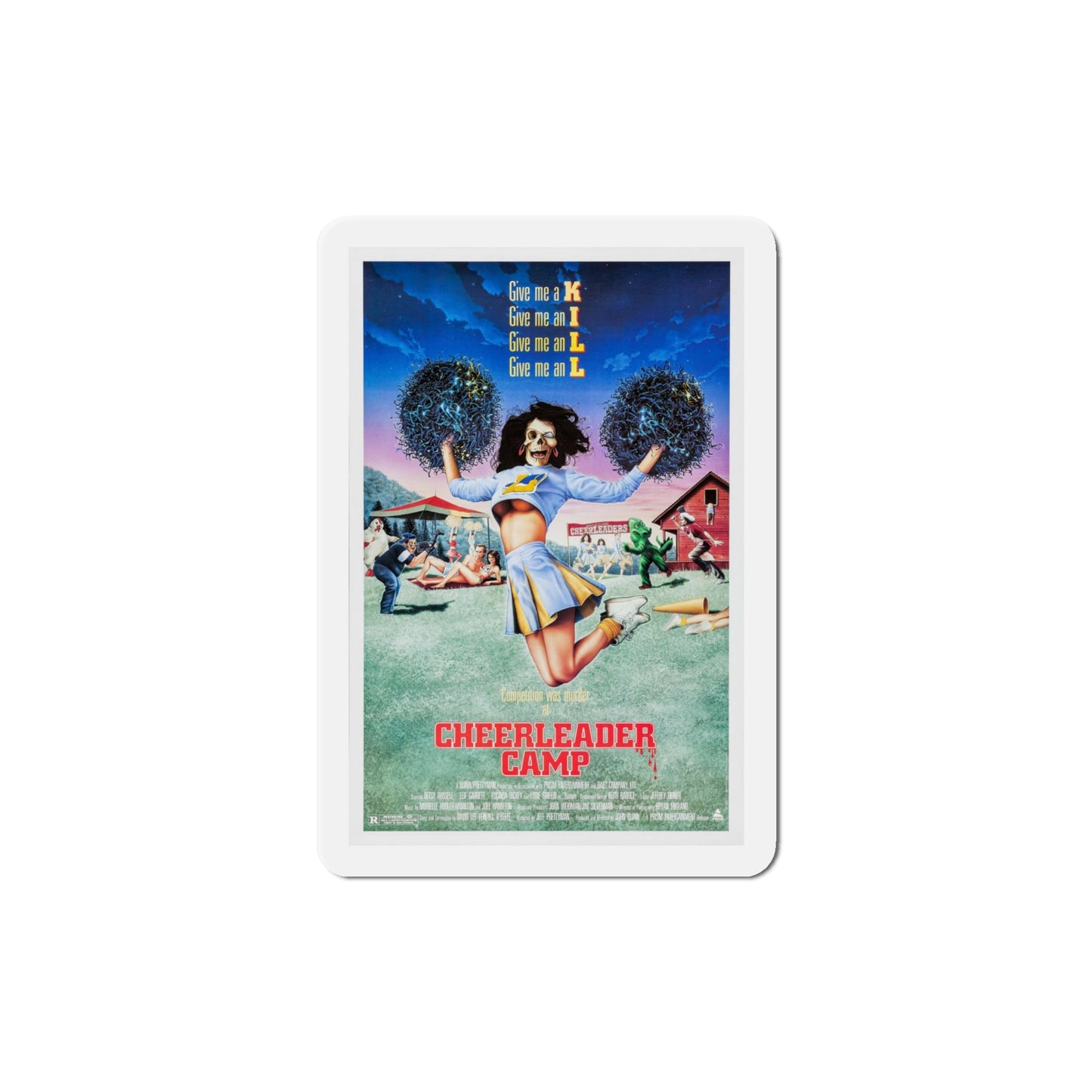 Cheerleader Camp 1987 Movie Poster Die-Cut Magnet-4" x 4"-The Sticker Space