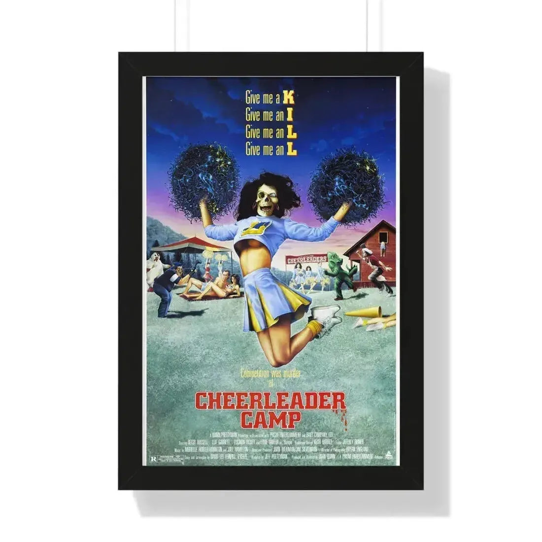 CHEERLEADER CAMP 1988 - Framed Movie Poster 16″ x 24″ Black - The Sticker Space
