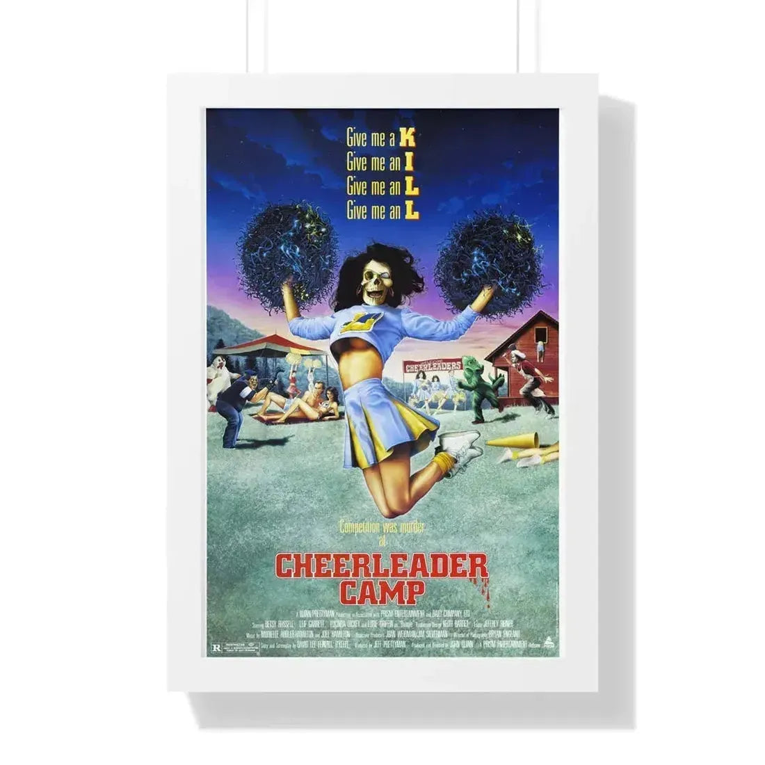 CHEERLEADER CAMP 1988 - Framed Movie Poster 16″ x 24″ White - The Sticker Space
