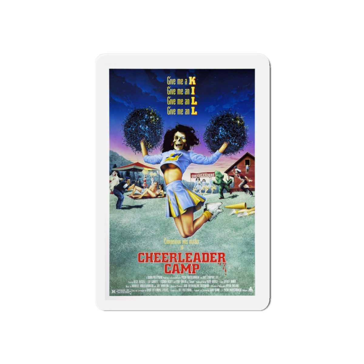 CHEERLEADER CAMP 1988 Movie Poster - Die-Cut Magnet-6 × 6"-The Sticker Space