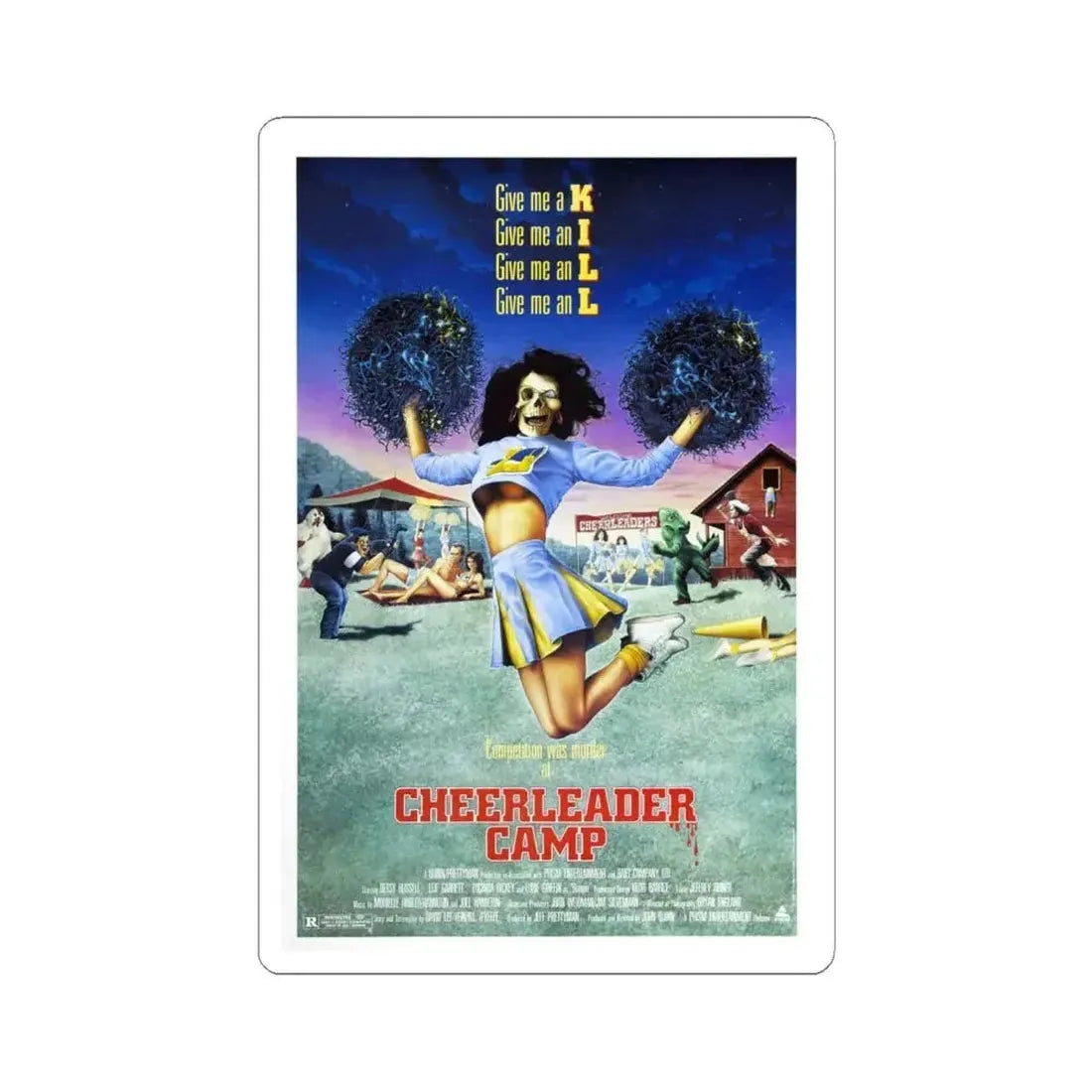 CHEERLEADER CAMP 1988 Movie Poster - STICKER Vinyl Kiss-Cut Decal 6 Inch White - The Sticker Space