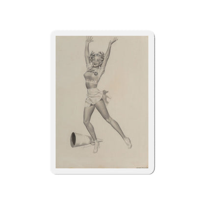 Cheerleader (Magazine Illustration) Refrigerator Magnet-5" x 5"-The Sticker Space