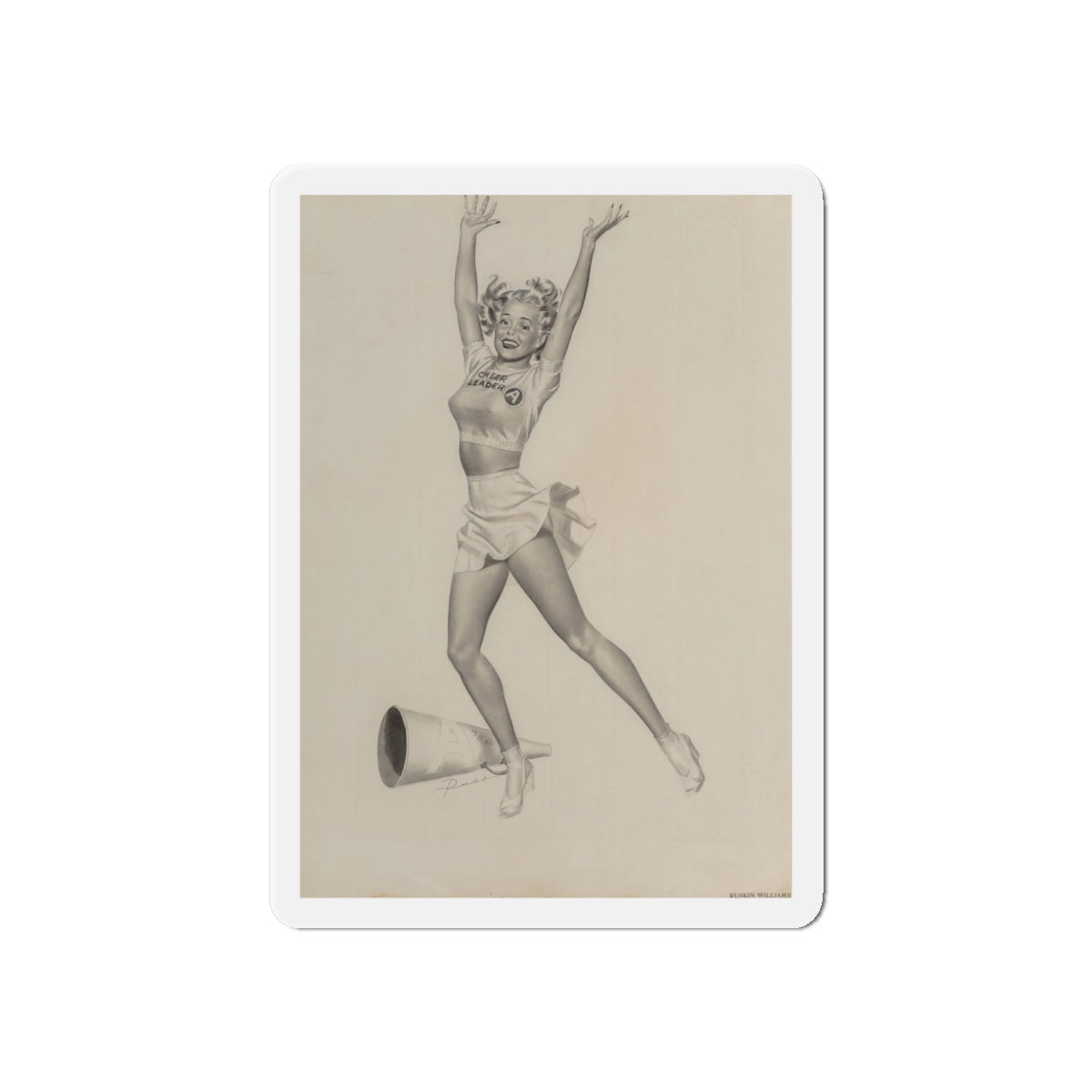 Cheerleader (Magazine Illustration) Refrigerator Magnet-6" × 6"-The Sticker Space