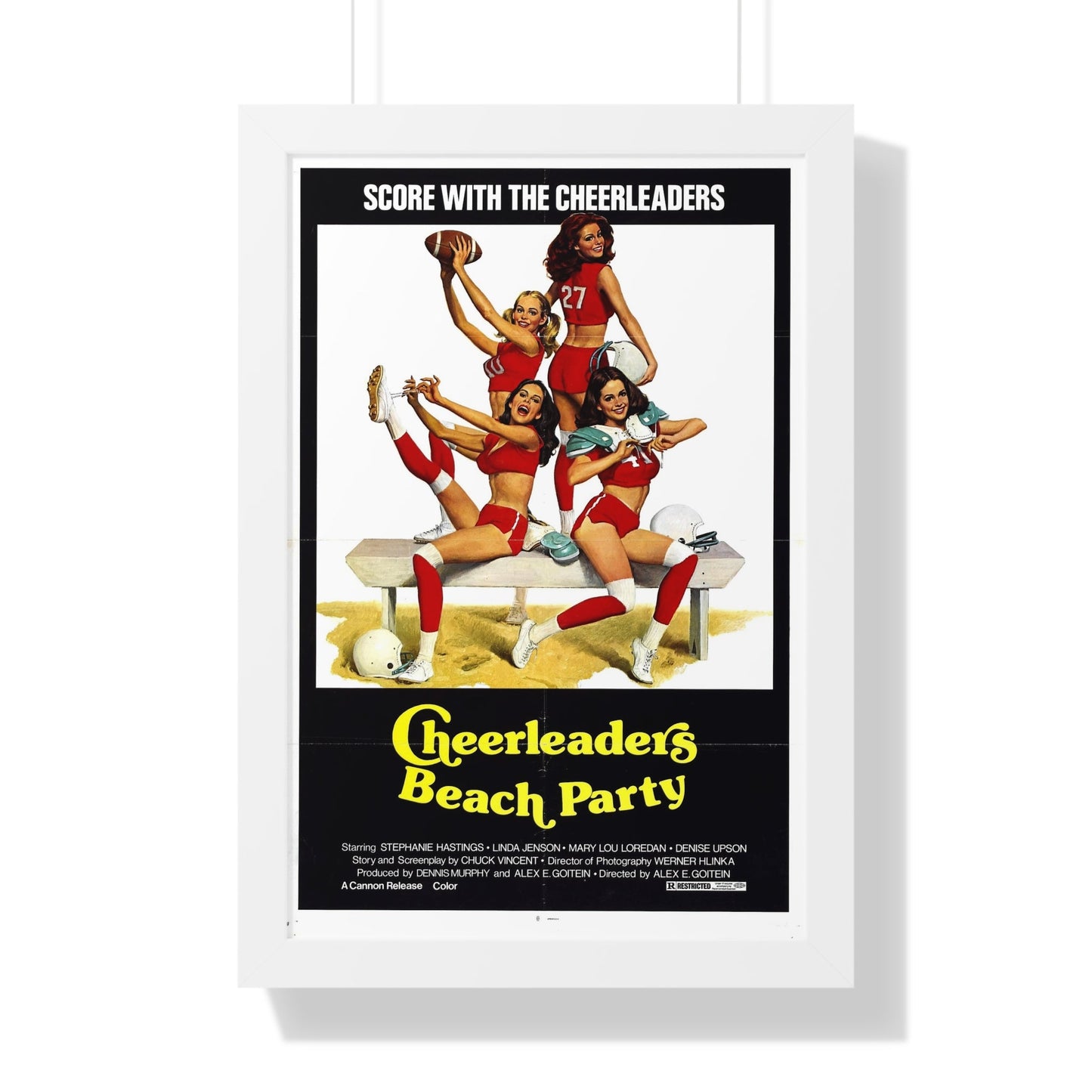 CHEERLEADERS BEACH PARTY 1978 - Framed Movie Poster-16″ x 24″-The Sticker Space