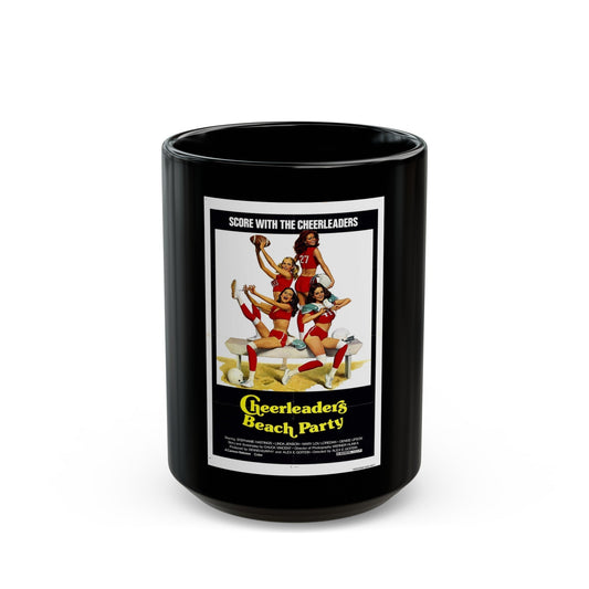 CHEERLEADERS BEACH PARTY 1978 Movie Poster - Black Coffee Mug-15oz-The Sticker Space