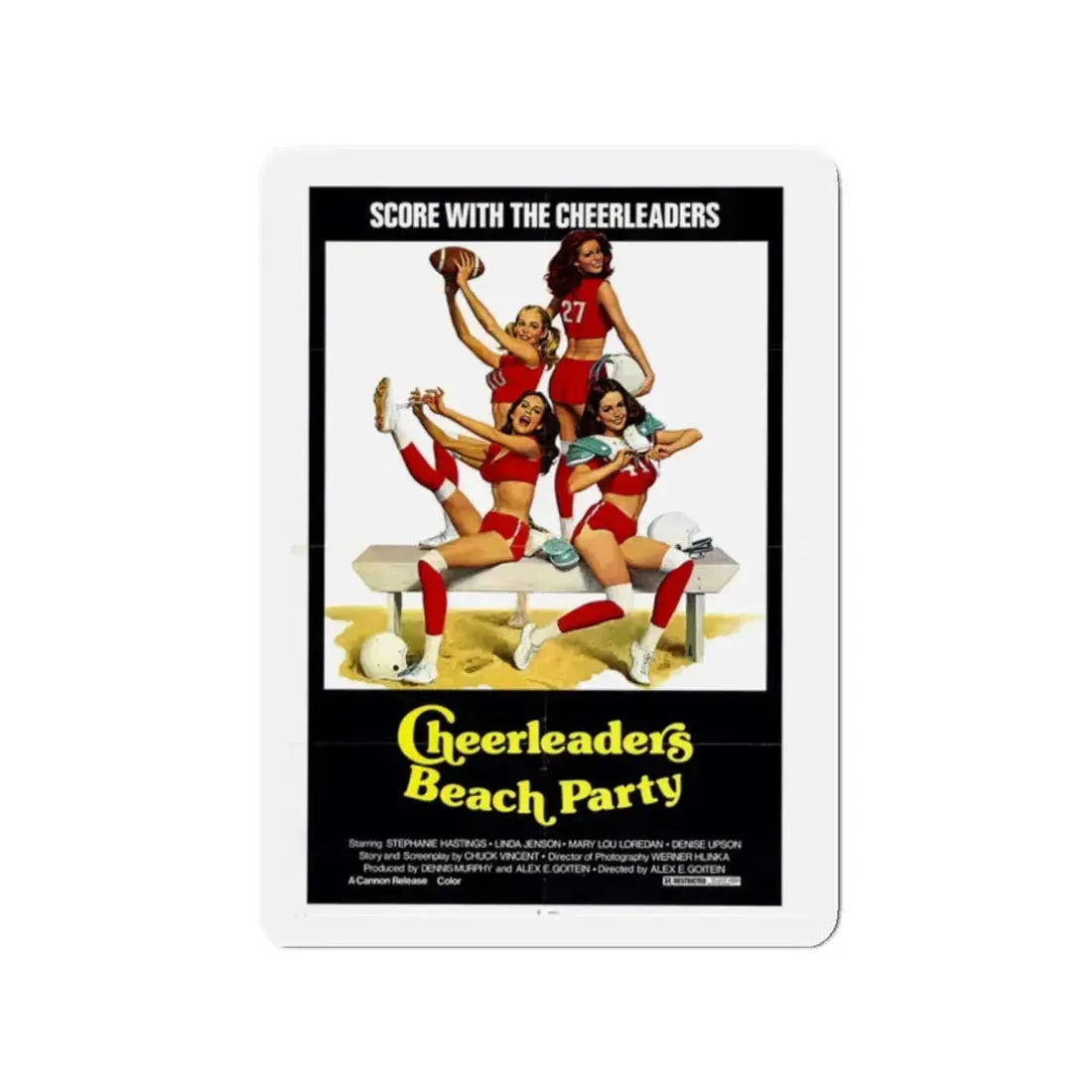 CHEERLEADERS BEACH PARTY 1978 Movie Poster - Refrigerator Magnet 2 Inch - The Sticker Space