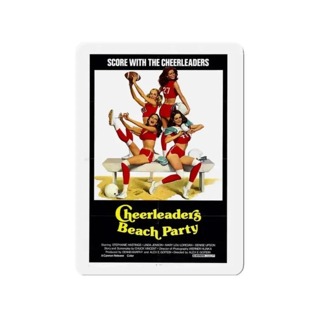 CHEERLEADERS BEACH PARTY 1978 Movie Poster - Refrigerator Magnet - The Sticker Space