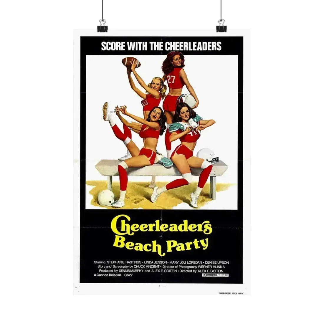 CHEERLEADERS BEACH PARTY 1978 - Paper Movie Poster 12″ x 18″ Matte - The Sticker Space