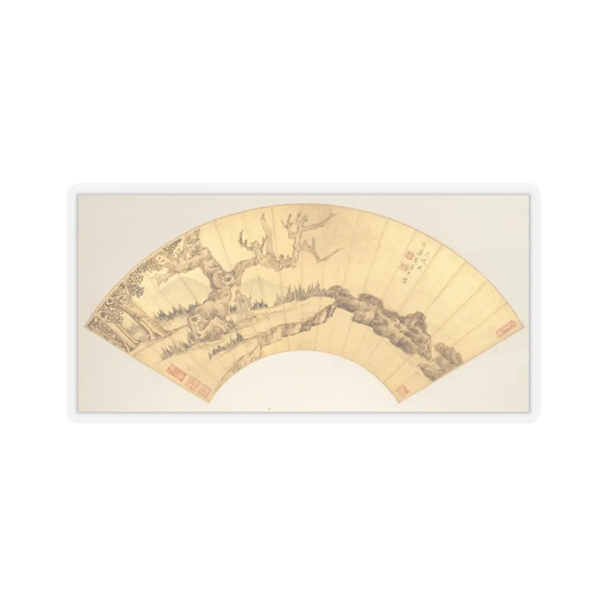 Chen Hongshou - Landscapes and Flowers - first half of the 17th century v10 - STICKER Vinyl Kiss-Cut Decal