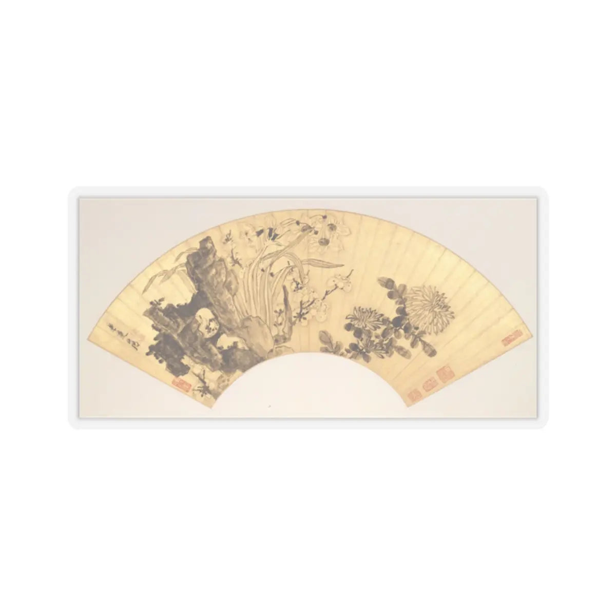 Chen Hongshou - Landscapes and Flowers - first half of the 17th century v11 - STICKER Vinyl Kiss-Cut Decal