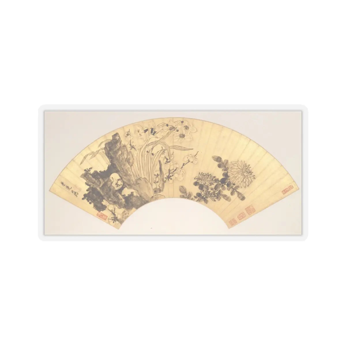 Chen Hongshou - Landscapes and Flowers - first half of the 17th century v11 - STICKER Vinyl Kiss-Cut Decal