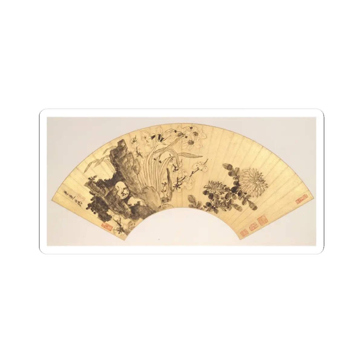 Chen Hongshou - Landscapes and Flowers - first half of the 17th century v11 - STICKER Vinyl Kiss-Cut Decal