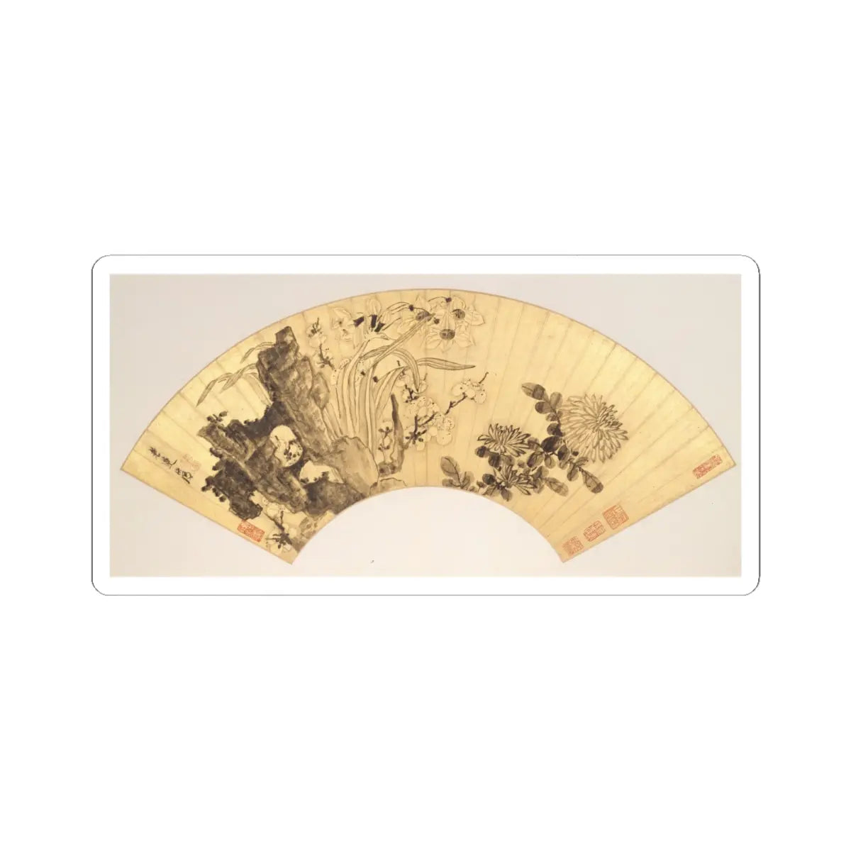 Chen Hongshou - Landscapes and Flowers - first half of the 17th century v11 - STICKER Vinyl Kiss-Cut Decal