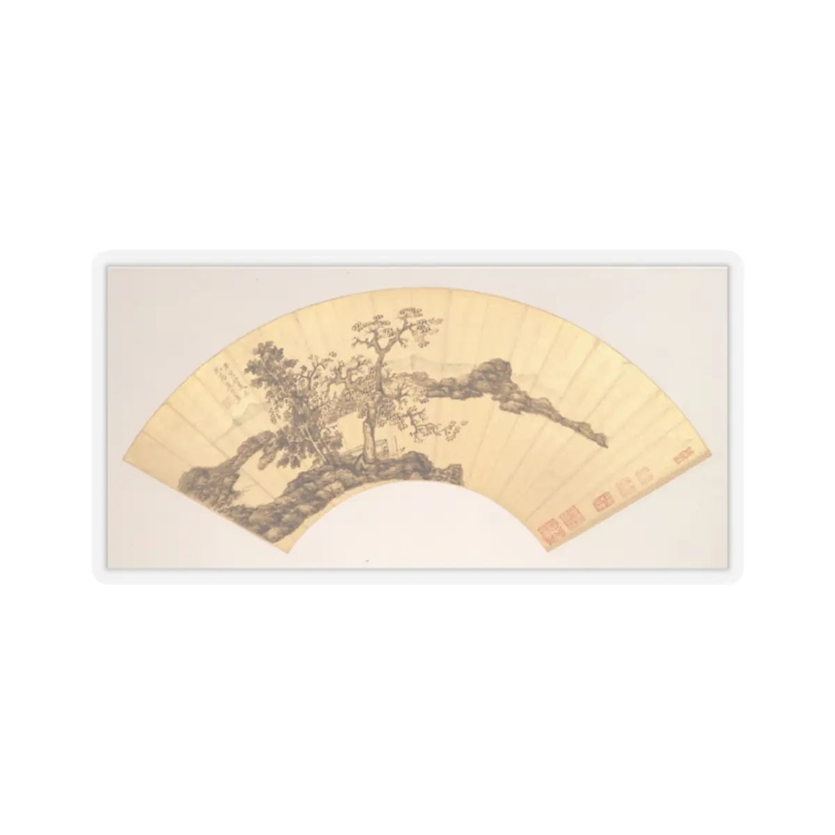 Chen Hongshou - Landscapes and Flowers - first half of the 17th century v5 - STICKER Vinyl Kiss-Cut Decal