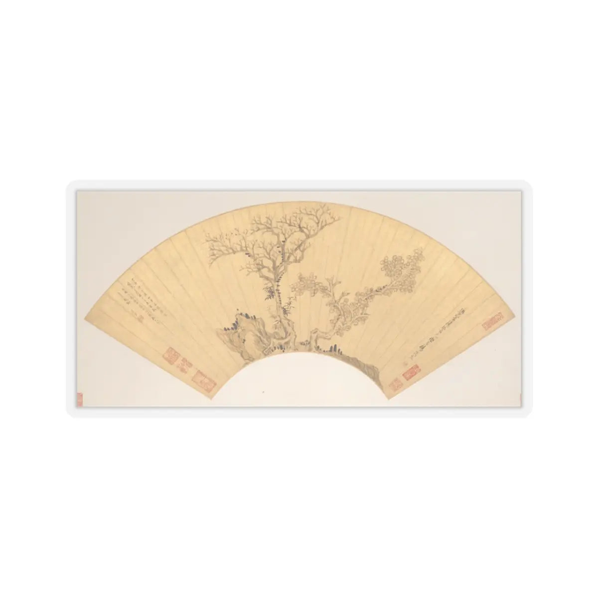 Chen Hongshou - Landscapes and Flowers - first half of the 17th century v7 - STICKER Vinyl Kiss-Cut Decal