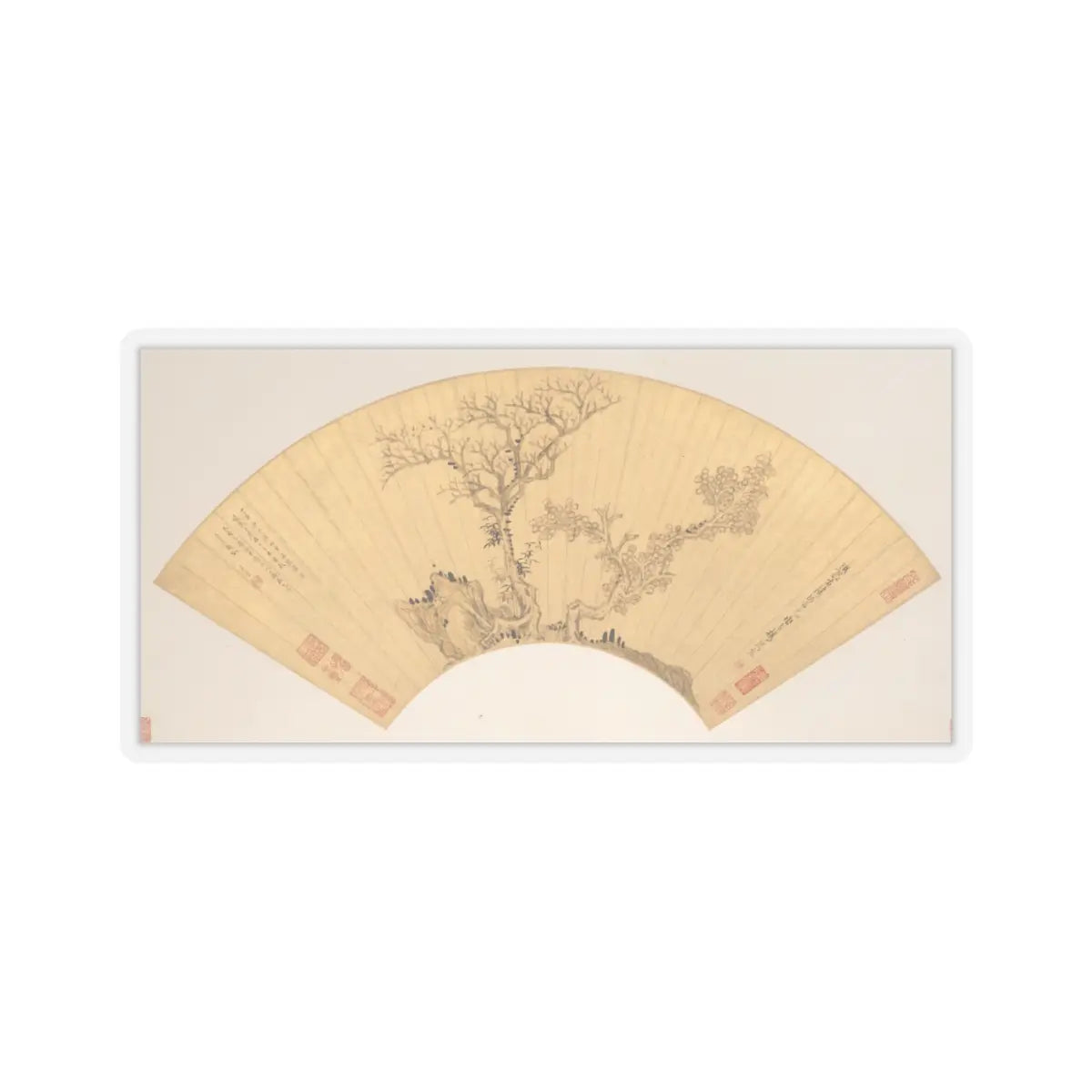 Chen Hongshou - Landscapes and Flowers - first half of the 17th century v7 - STICKER Vinyl Kiss-Cut Decal