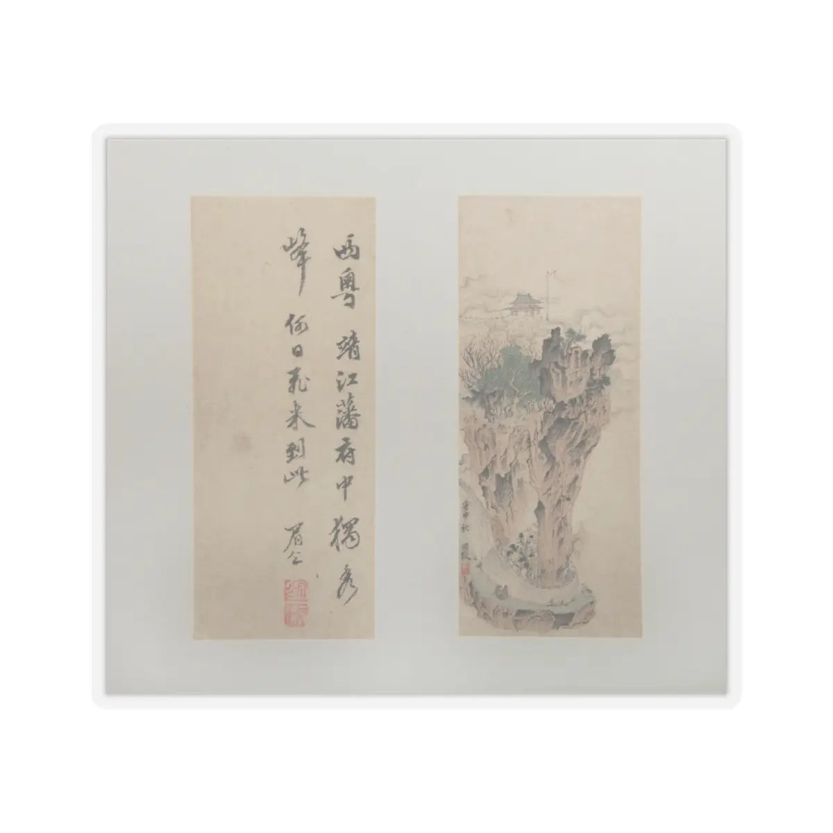 Chen Hongshou - Landscapes, Figures, and Flowers - dated 1618–22 v13 - STICKER Vinyl Kiss-Cut Decal