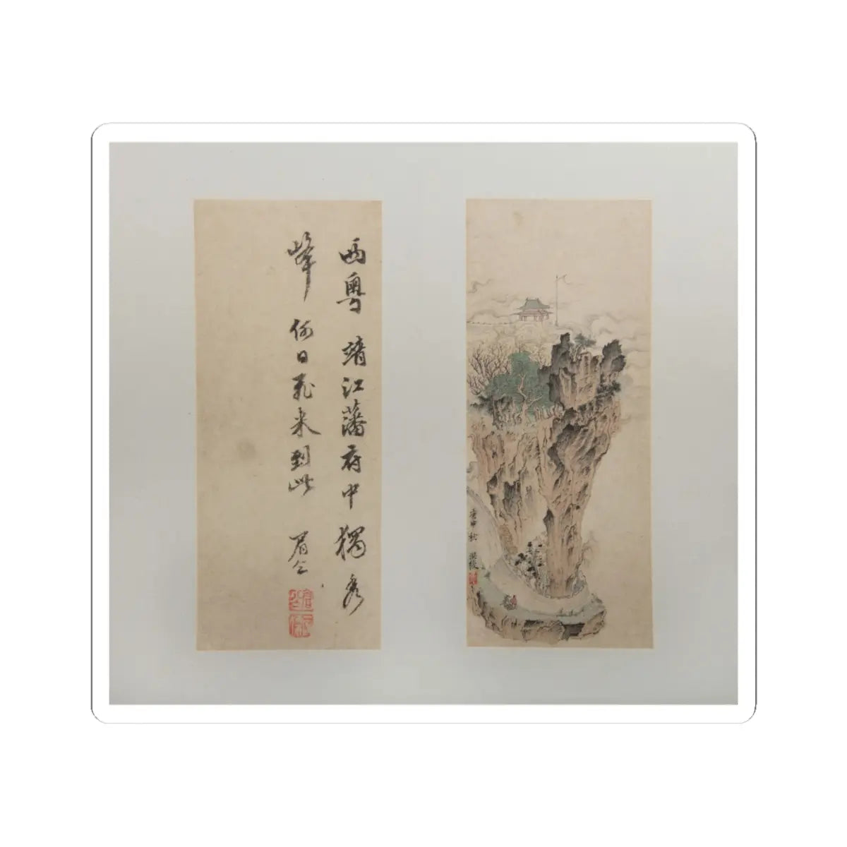 Chen Hongshou - Landscapes, Figures, and Flowers - dated 1618–22 v13 - STICKER Vinyl Kiss-Cut Decal
