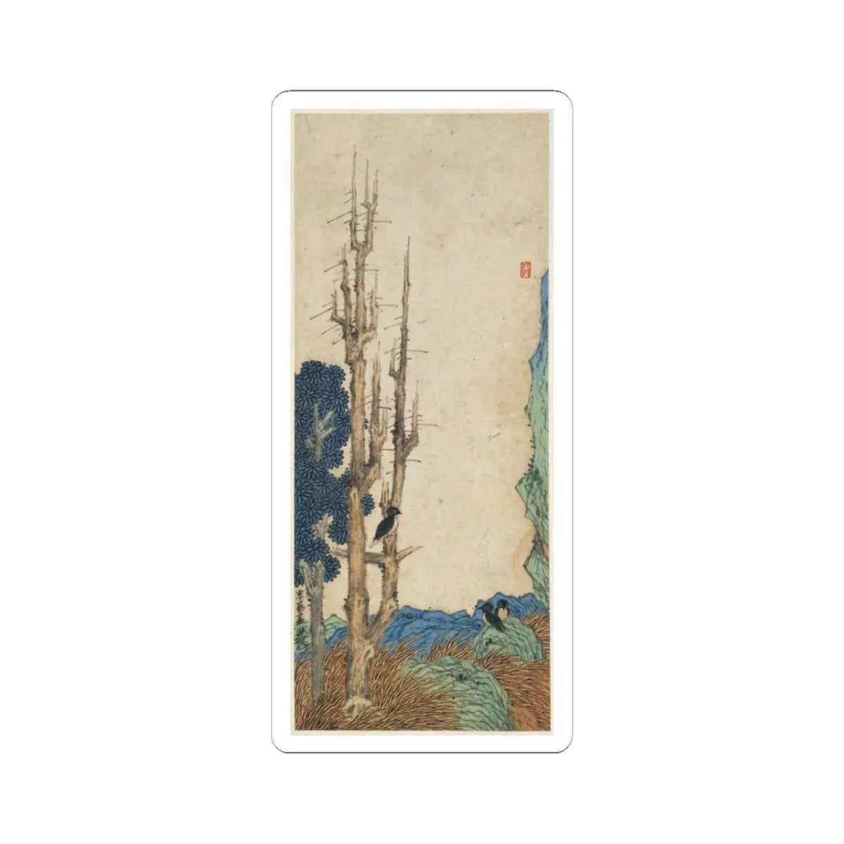 Chen Hongshou - Landscapes, Figures, and Flowers - dated 1618–22 v16 - STICKER Vinyl Kiss-Cut Decal