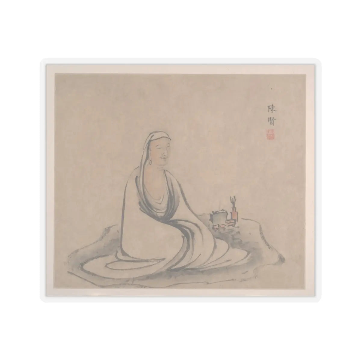 Chen Xian - The Sixteen Luohans - spurious date of 1634 v2 - STICKER Vinyl Kiss-Cut Decal