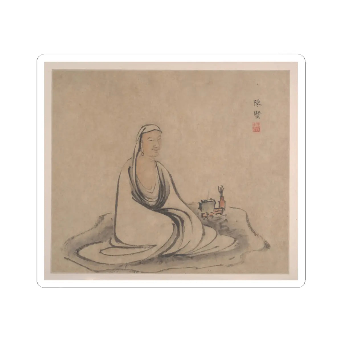 Chen Xian - The Sixteen Luohans - spurious date of 1634 v2 - STICKER Vinyl Kiss-Cut Decal