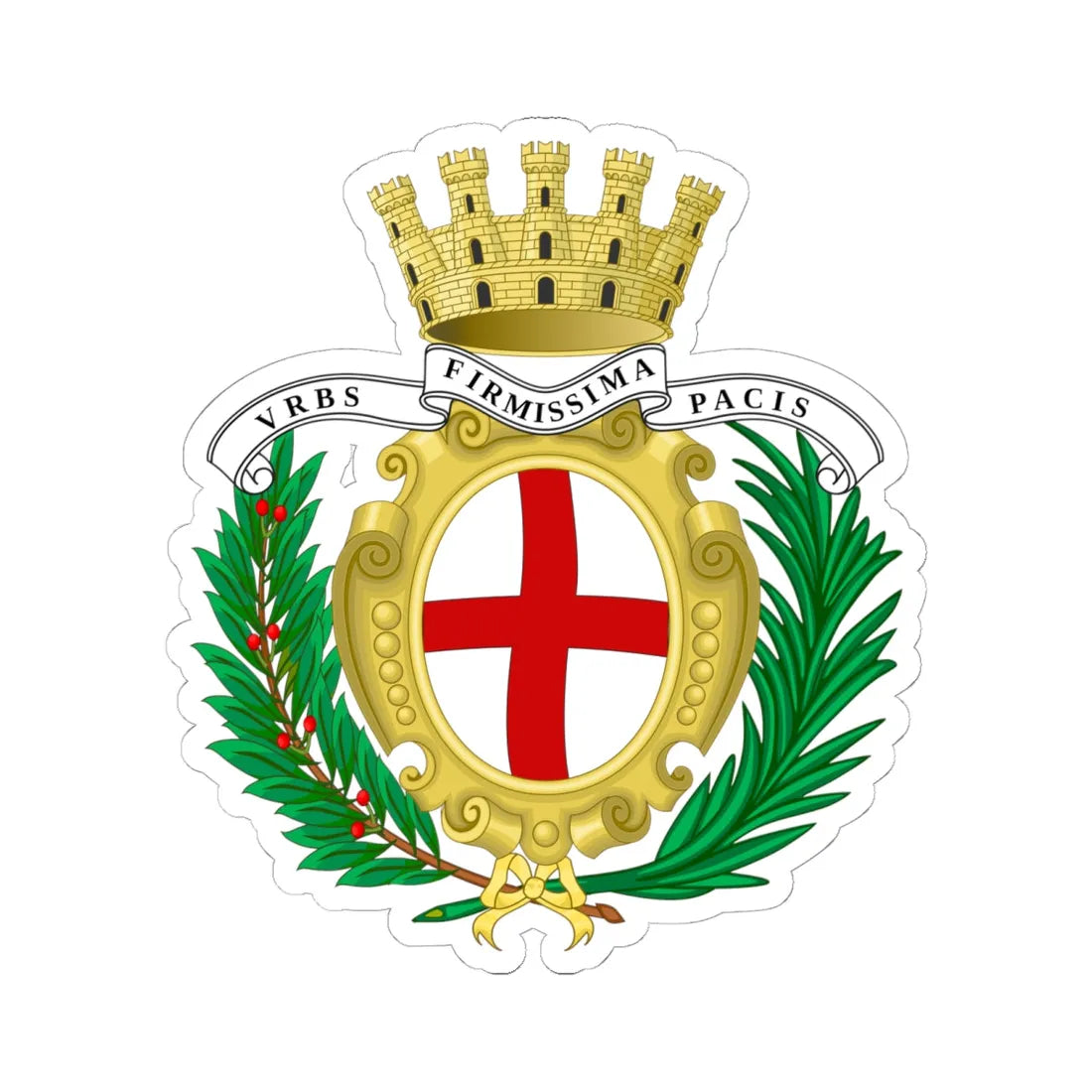 Cherasco-Stemma (Italy) (Coat of Arms) STICKER Vinyl Kiss-Cut Decal 6 Inch White - The Sticker Space