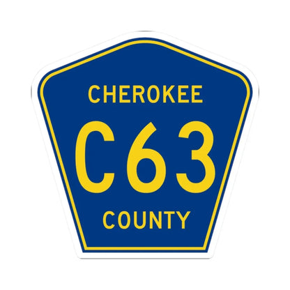 Cherokee County Route C63 IA (Iowa) (Road Sign) STICKER Vinyl Kiss-Cut Decal 2 Inch White - The Sticker Space