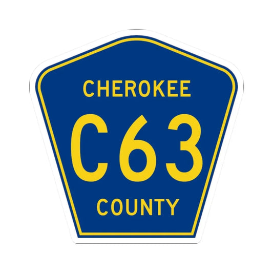 Cherokee County Route C63 IA (Iowa) (Road Sign) STICKER Vinyl Kiss-Cut Decal 2 Inch White - The Sticker Space